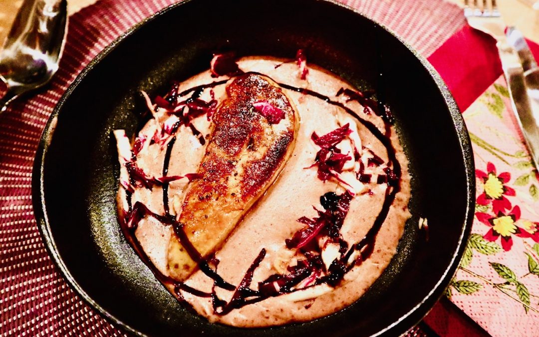 Velouté d’haricots rouges et foie gras poêlé