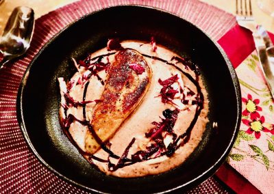 Velouté d’haricots rouges et foie gras poêlé
