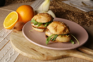 Mini-hamburger foie gras et magret de canard