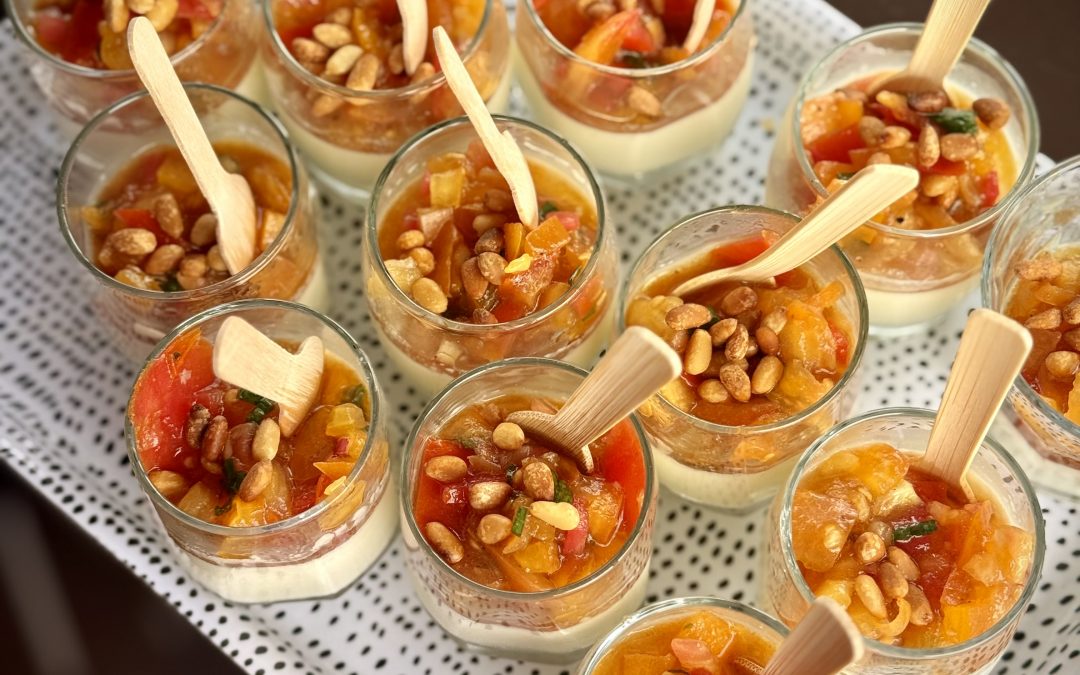 Panna-cotta de mozzarella & brunoise de tomates cerises