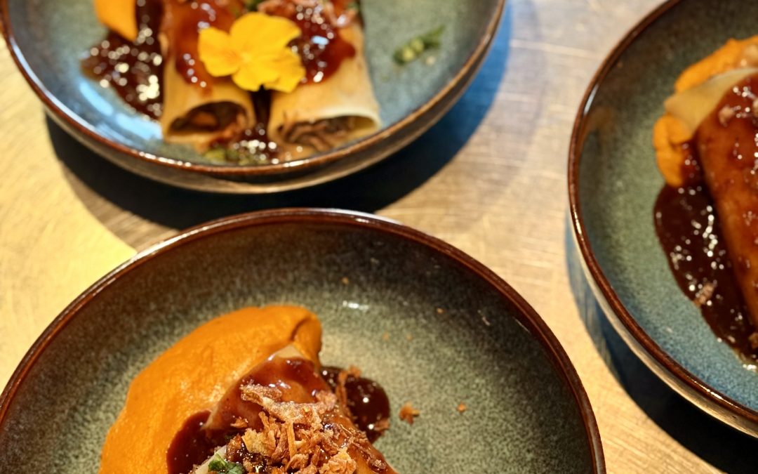 Cannellonis au confit de canard, foie gras & champignons