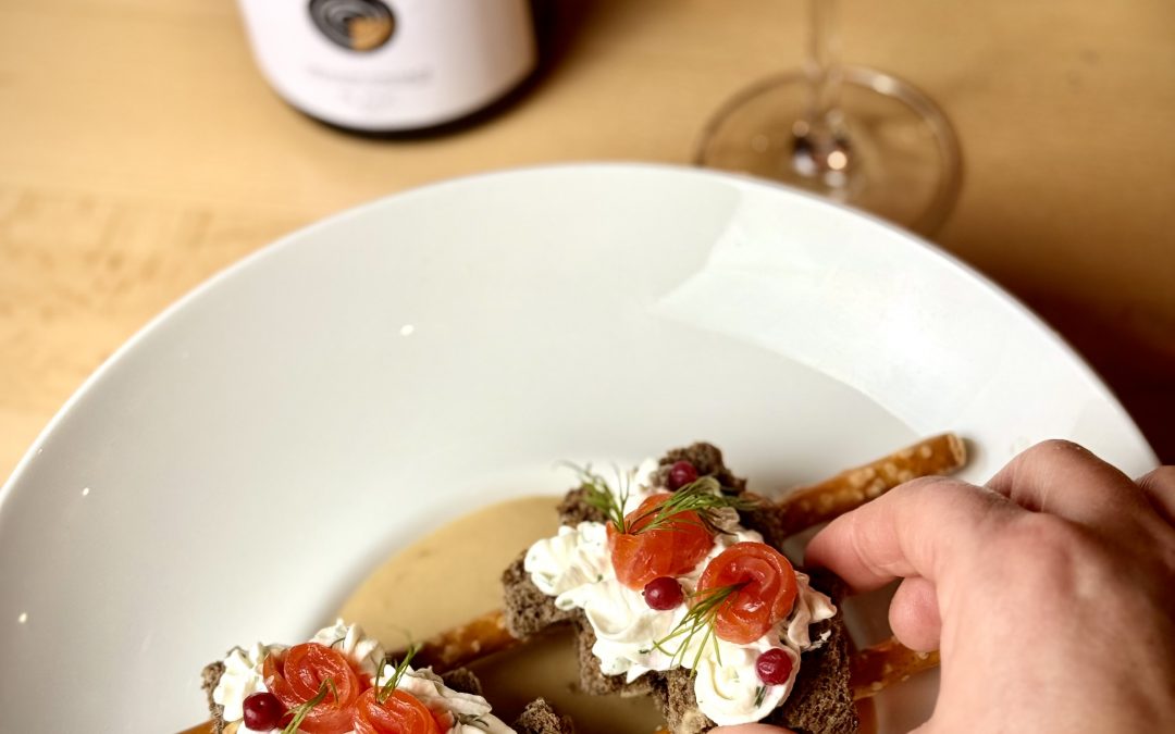 Soupe de Crémant d’Alsace et Toasts sapin à la truite fumée
